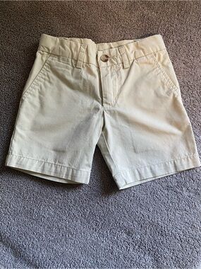 Polo by Ralph Lauren Cream Flat-Front Kids Shorts